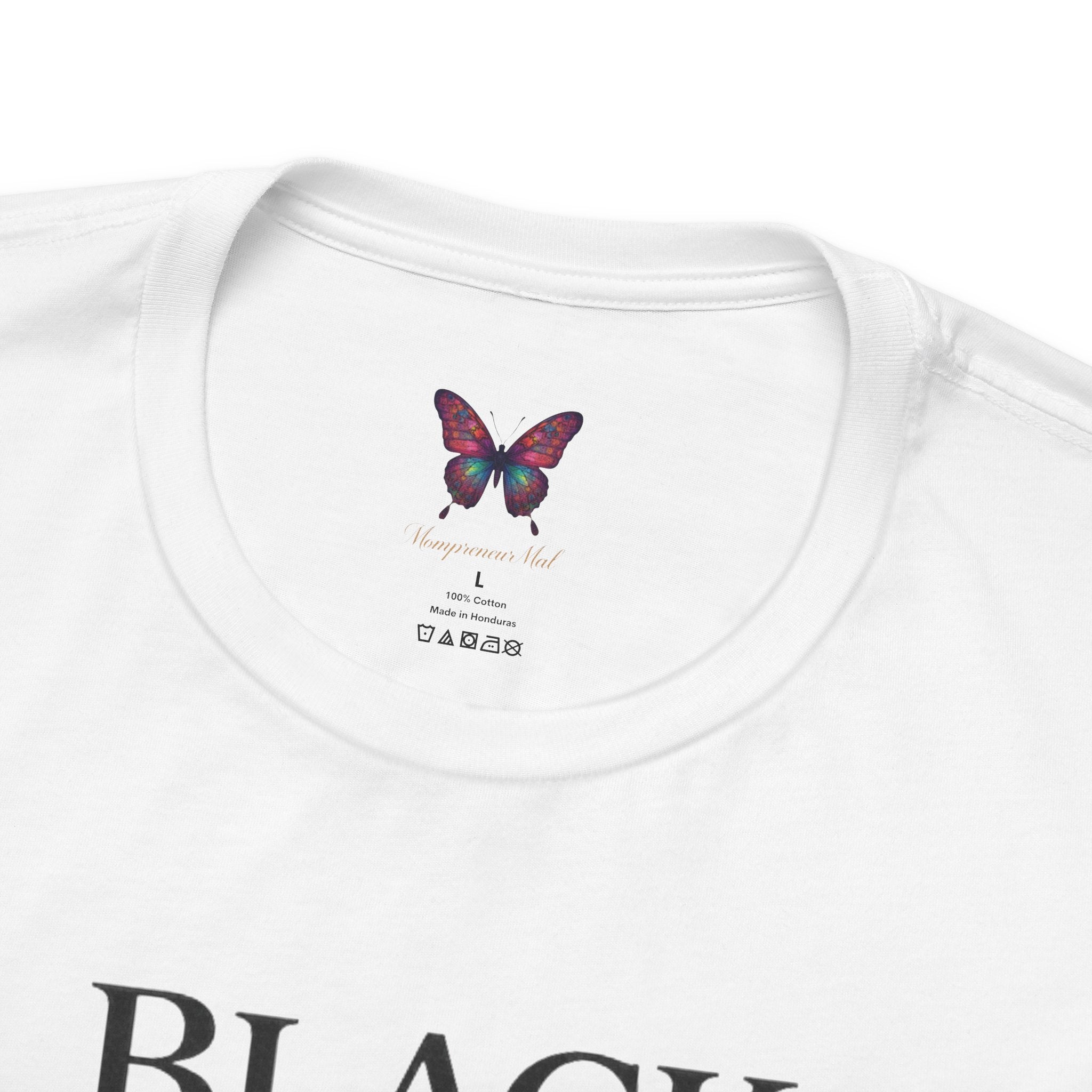 Camiseta "La maternidad negra es sagrada", camiseta para mamá con mariposa dorada