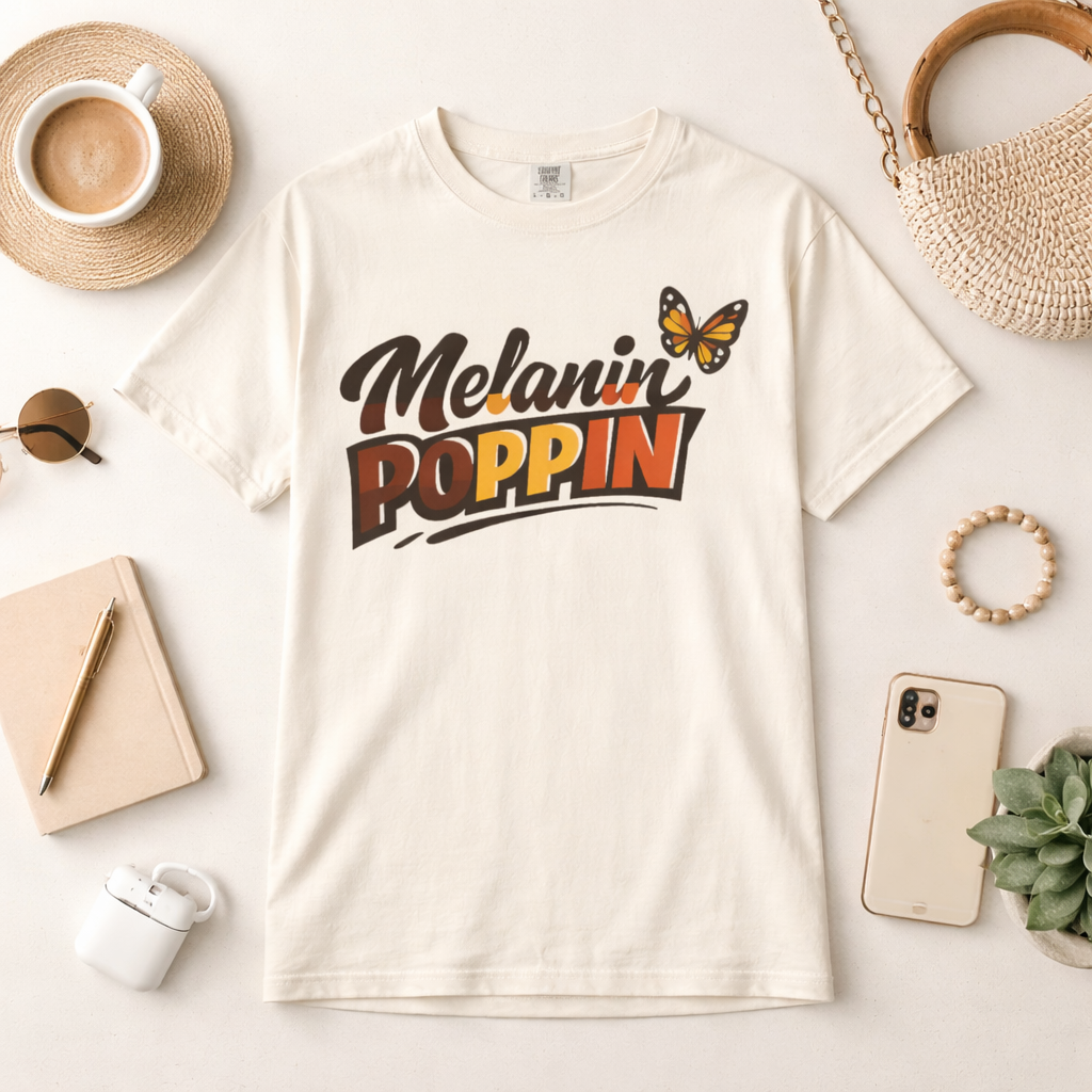 Melanin Poppin T-Shirt | Black Culture Pride Tee