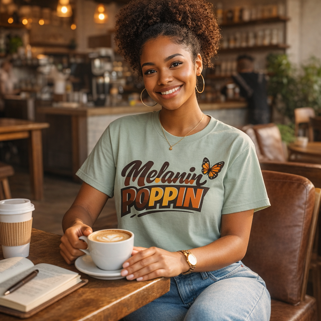 Melanin Poppin T-Shirt | Black Culture Pride Tee