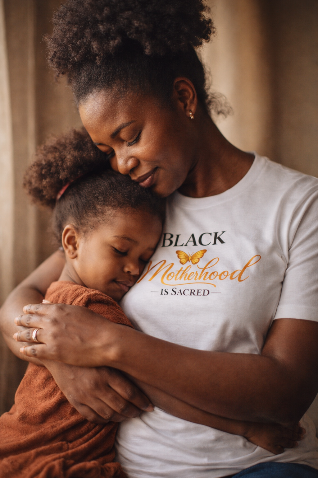 Camiseta "La maternidad negra es sagrada", camiseta para mamá con mariposa dorada