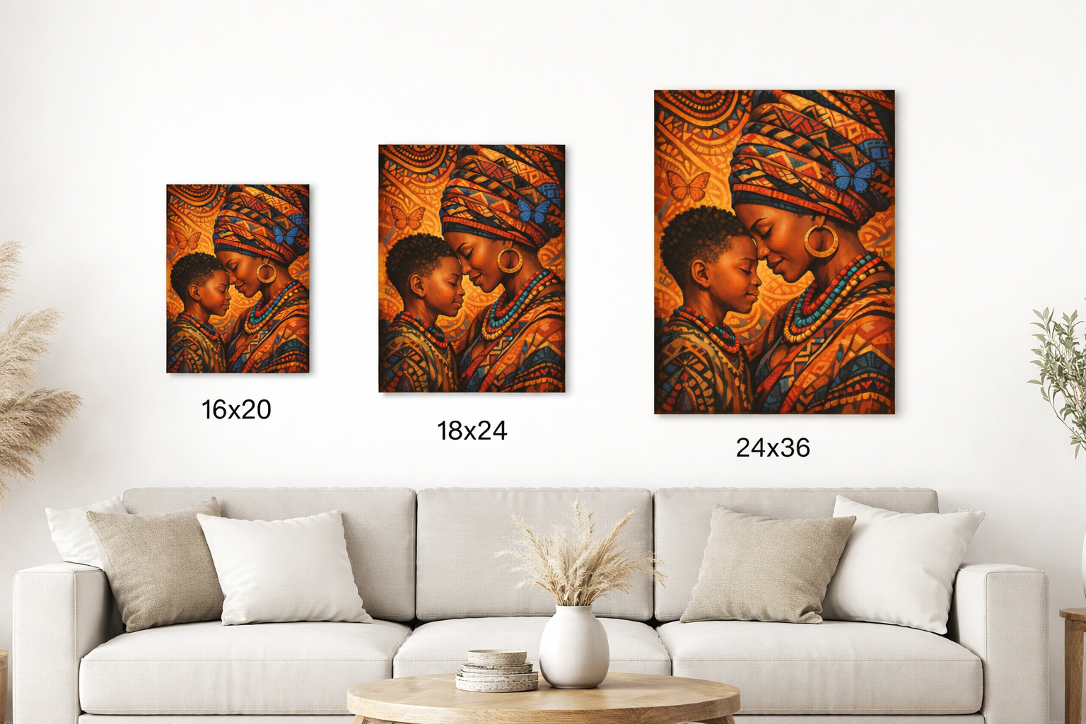 African Mother and Child Wall Art Print – Afrocentric Black Family Decor