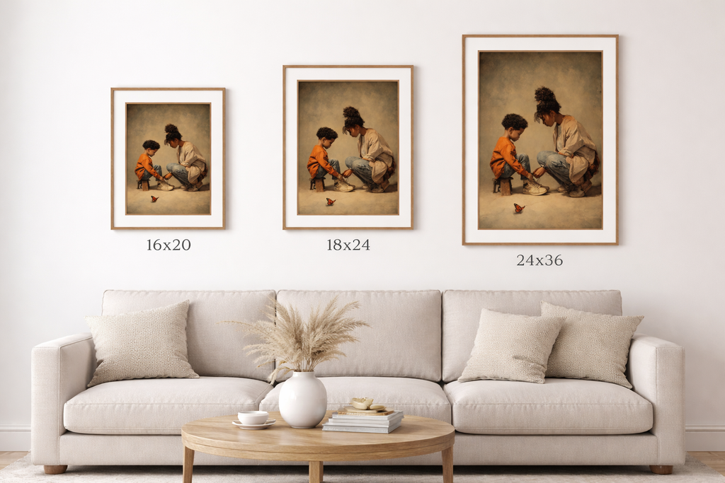 Mother and Child Wall Art Print – Emotional Black Family Decor
