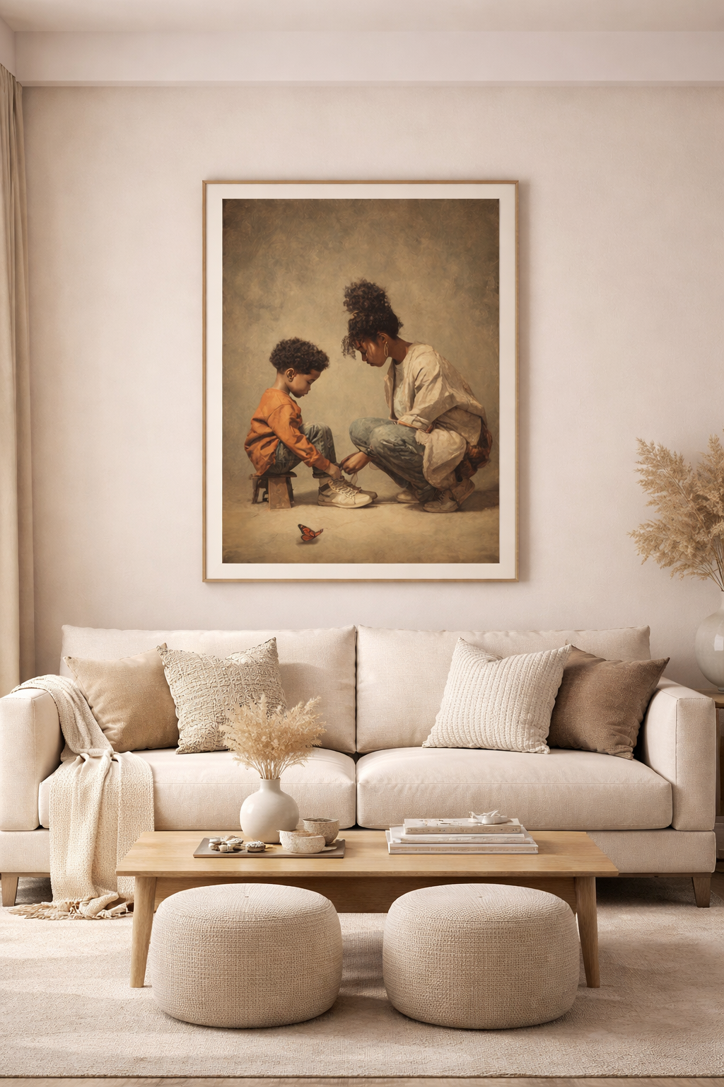 Mother and Child Wall Art Print – Emotional Black Family Decor