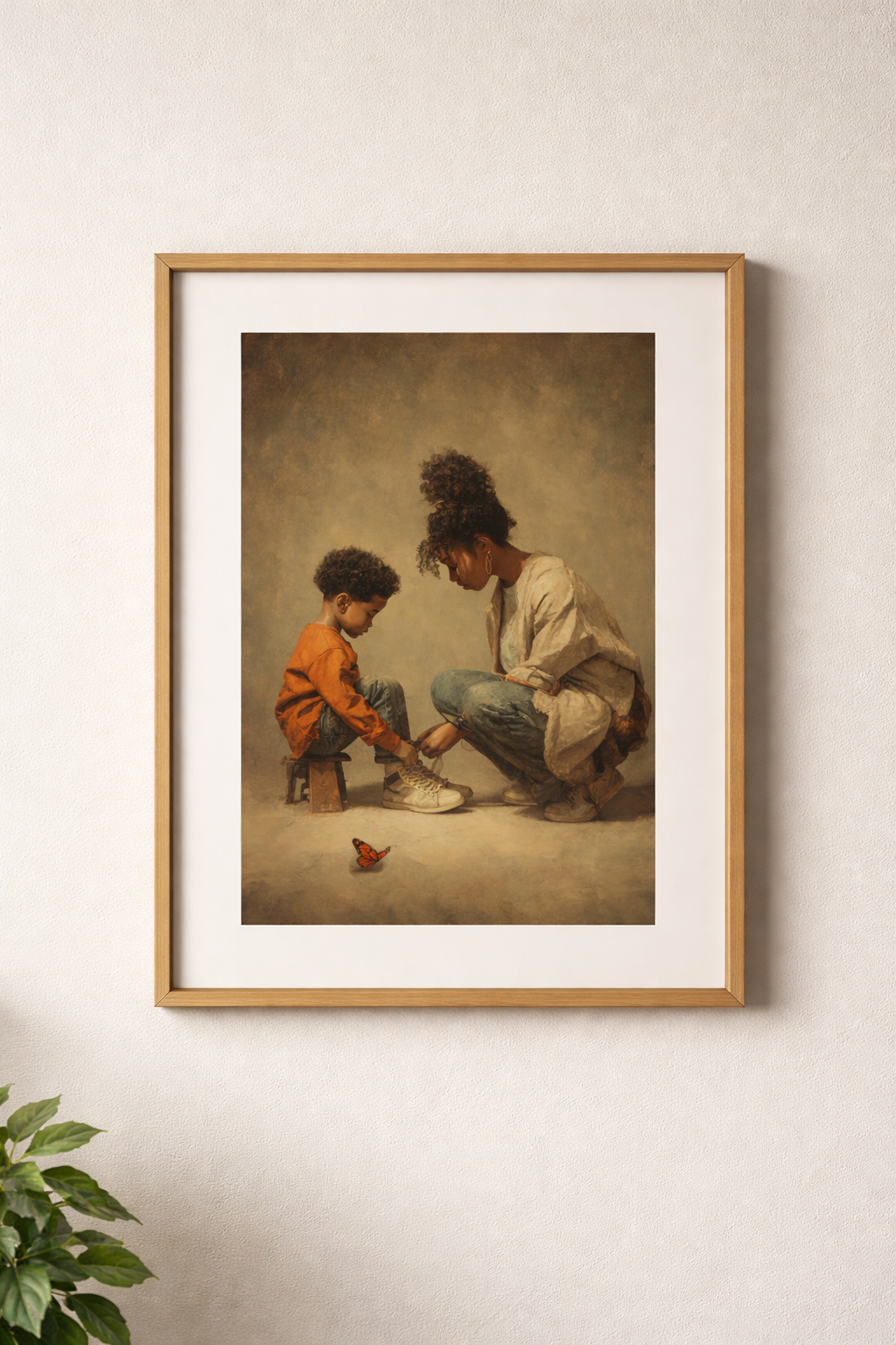 Mother and Child Wall Art Print – Emotional Black Family Decor