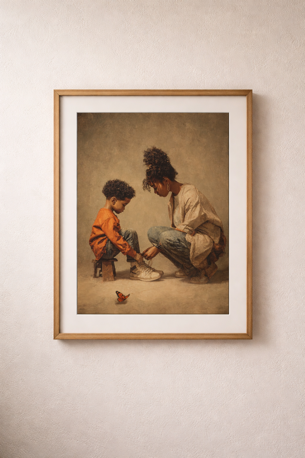 Mother and Child Wall Art Print – Emotional Black Family Decor