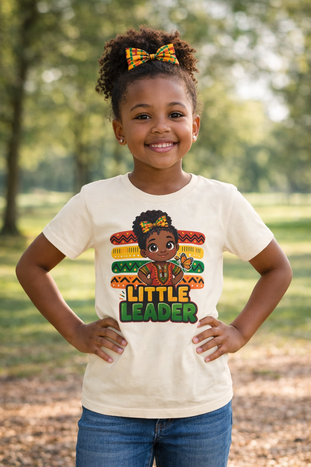 Little Leader Girl Kids T-Shirt – Black Girl Empowerment Tee, Youth Graphic Shirt, Future Leader Inspirational Kids Tee