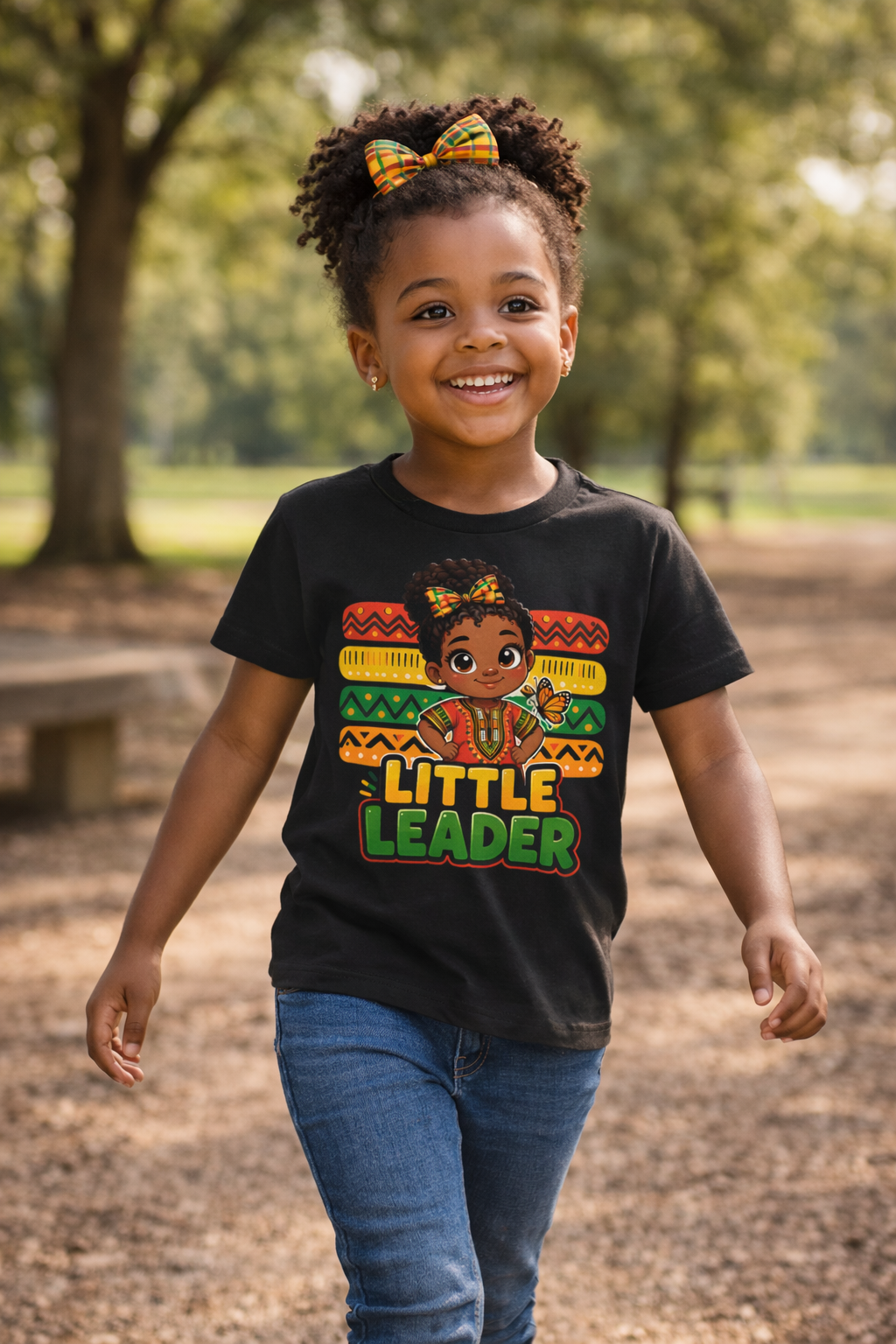 Little Leader Girl Kids T-Shirt – Black Girl Empowerment Tee, Youth Graphic Shirt, Future Leader Inspirational Kids Tee