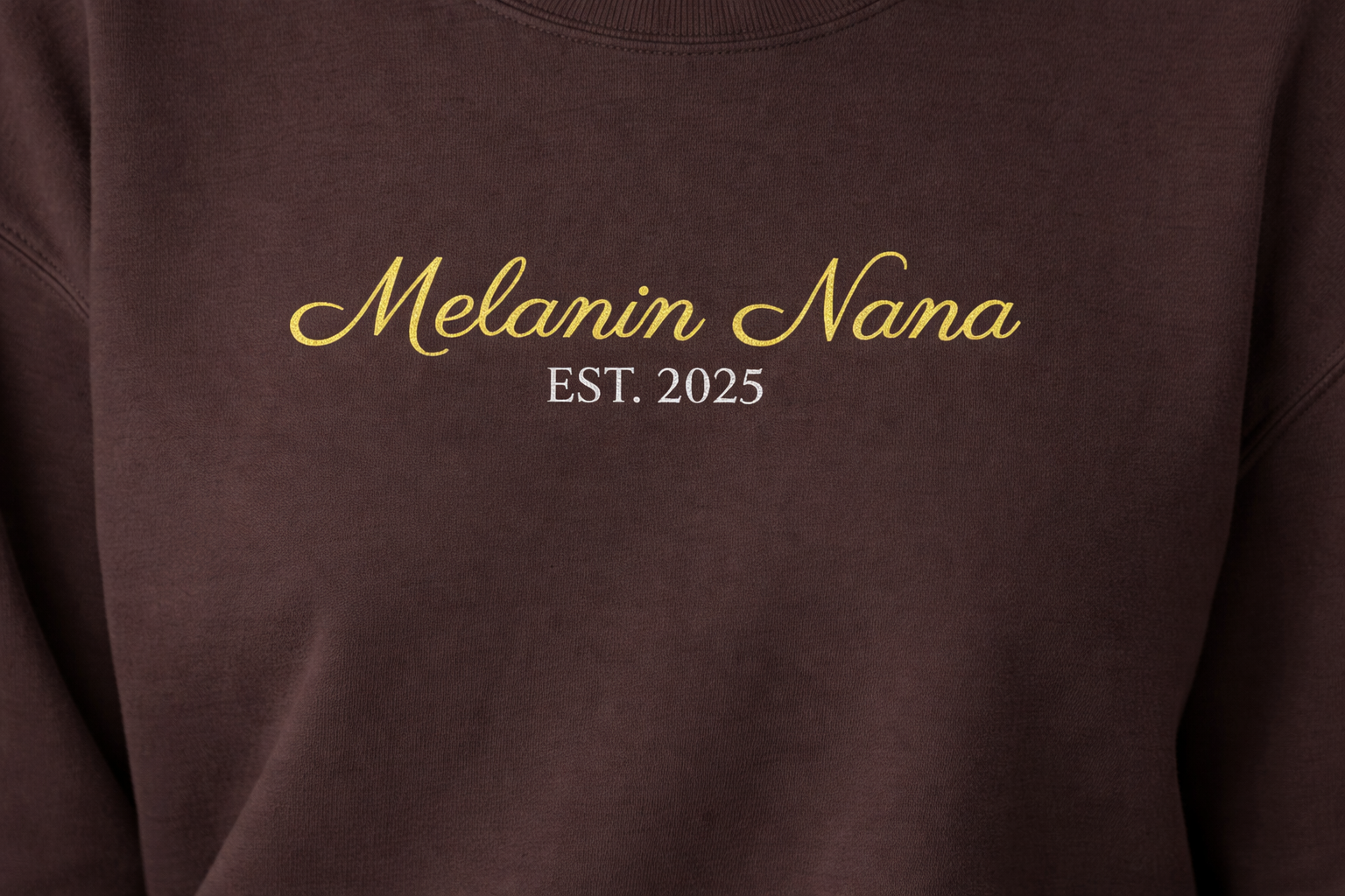 Melanin Nana Sweatshirt – Personalized EST Year Embroidered Nana Crewneck | Custom Mom Gift | Black Mom Apparel