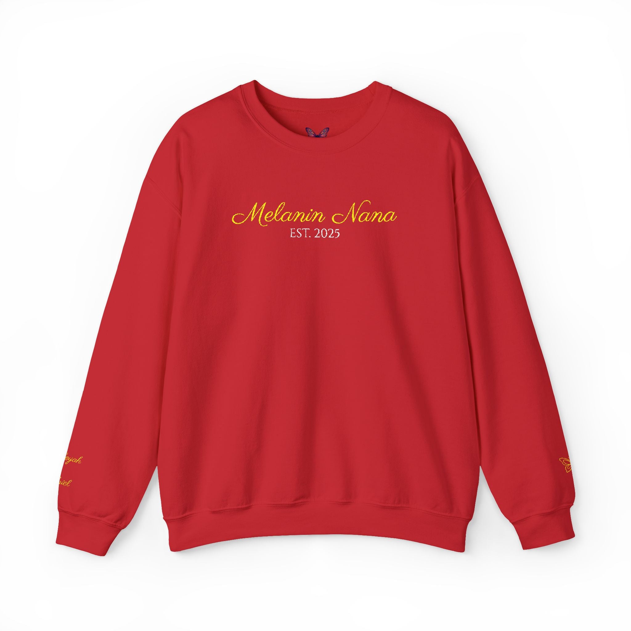 Melanin Nana Sweatshirt – Personalized EST Year Embroidered Nana Crewneck | Custom Mom Gift | Black Mom Apparel