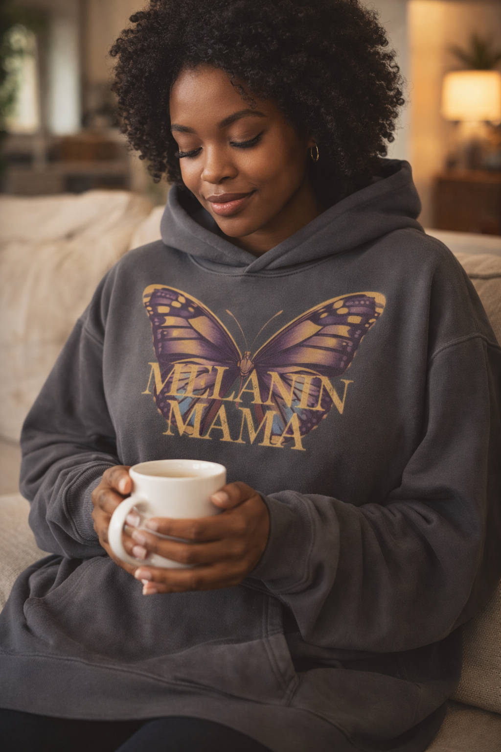Sudadera con capucha Melanin Mama Butterfly, Regalo para mamá negra, Sudadera Melanin Pride