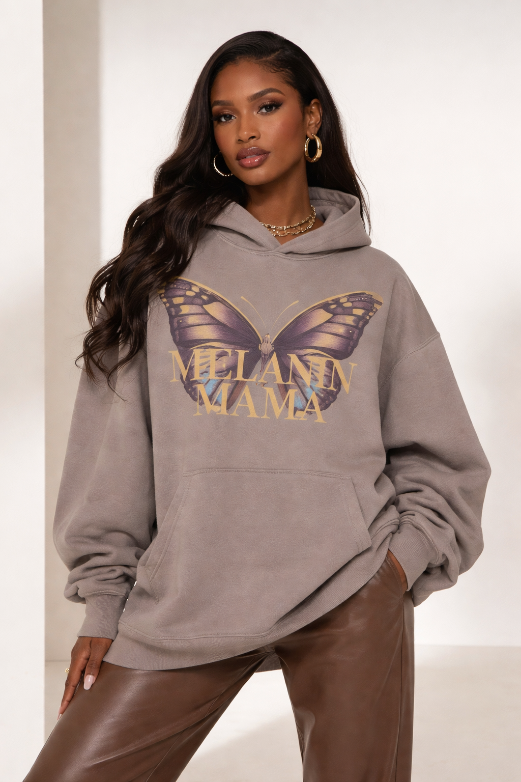 Sudadera con capucha Melanin Mama Butterfly, Regalo para mamá negra, Sudadera Melanin Pride
